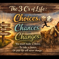 The 3 C's of life;Choices,Chances and Changes.